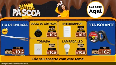 Modelo de TV para TV Horizontal com o tema Especial Páscoa para Materiais Elétricos