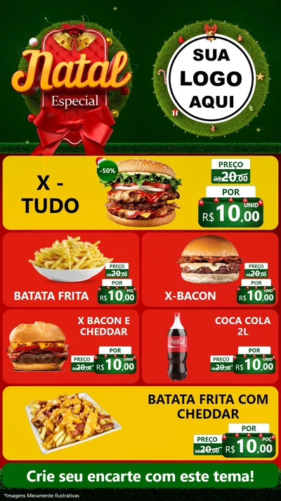 Modelo de TV para TV Vertical com o tema Natal Especial para Hamburgueria