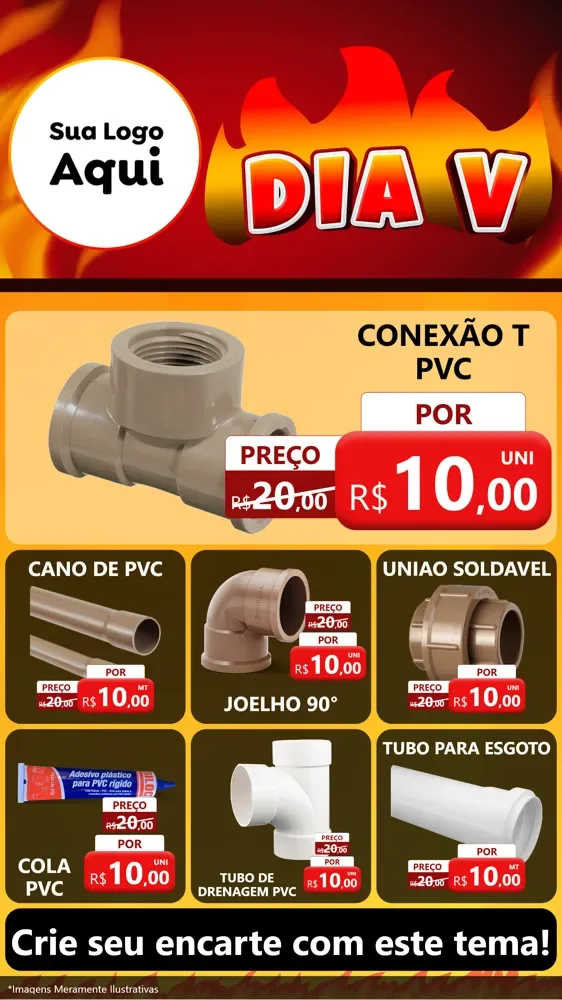 Modelo de Rede Social para Stories com o tema Dia V para Tubos e conexões