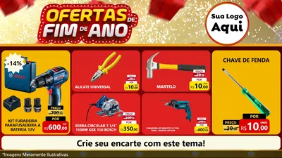 Modelo de TV para TV Horizontal com o tema Ofertas de Fim de Ano para Maquinas e Ferramentas