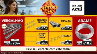 Modelo de TV para TV Horizontal com o tema Ofertaço Do Dia para Ferragens