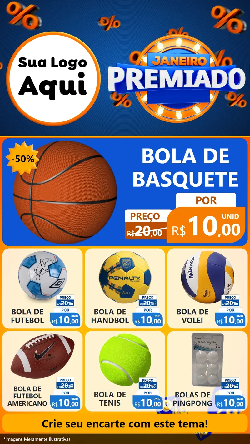 Modelo de Rede Social para Stories com o tema Janeiro Premiado para Artigos Esportivos