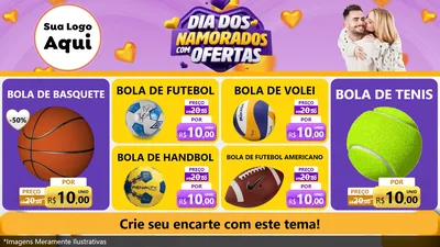 Modelo de TV para TV Horizontal com o tema Dia Dos Namorados Com Ofertas para Artigos Esportivos