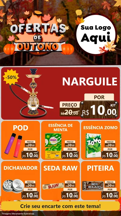 Modelo de Rede Social para Stories com o tema Ofertas de Outono para Tabacaria