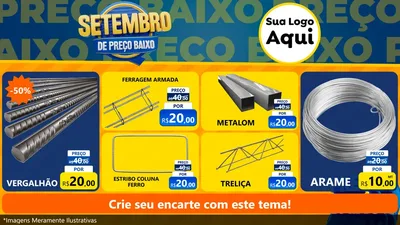 Modelo de TV para TV Horizontal com o tema Setembro De Preço Baixo para Ferragens