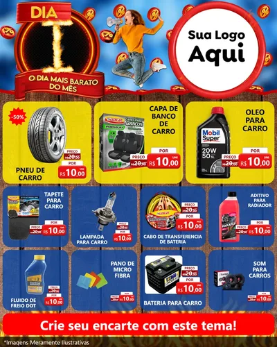 Modelo de Rede Social para Feed Instagram com o tema Dia I - O Dia Mais Barato Do Mês para Auto peças