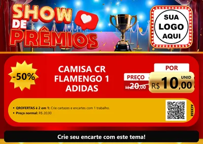 Modelo de Cartaz para Cartaz A4 Horizontal com o tema Show de Prêmios para Roupas e acessórios