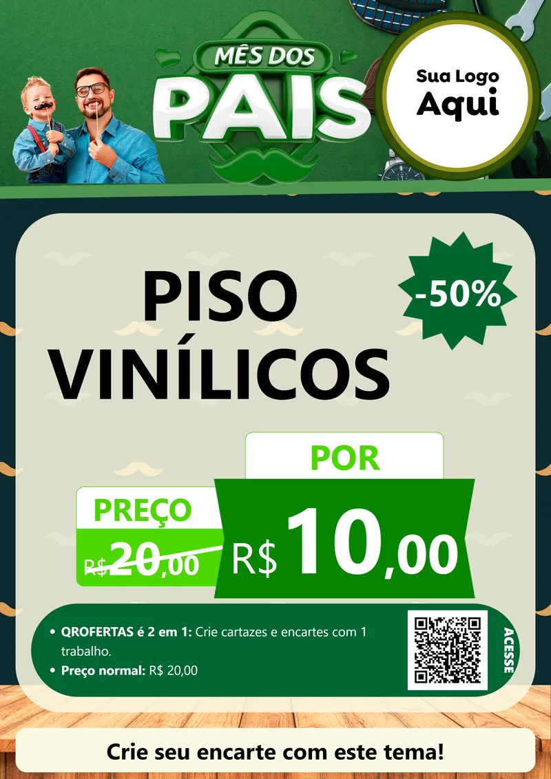 Modelo de Cartaz para Cartaz A4 Vertical com o tema Mês dos Pais para Material para Construção