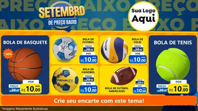 Modelo de TV para TV Horizontal com o tema Setembro De Preço Baixo para Artigos Esportivos