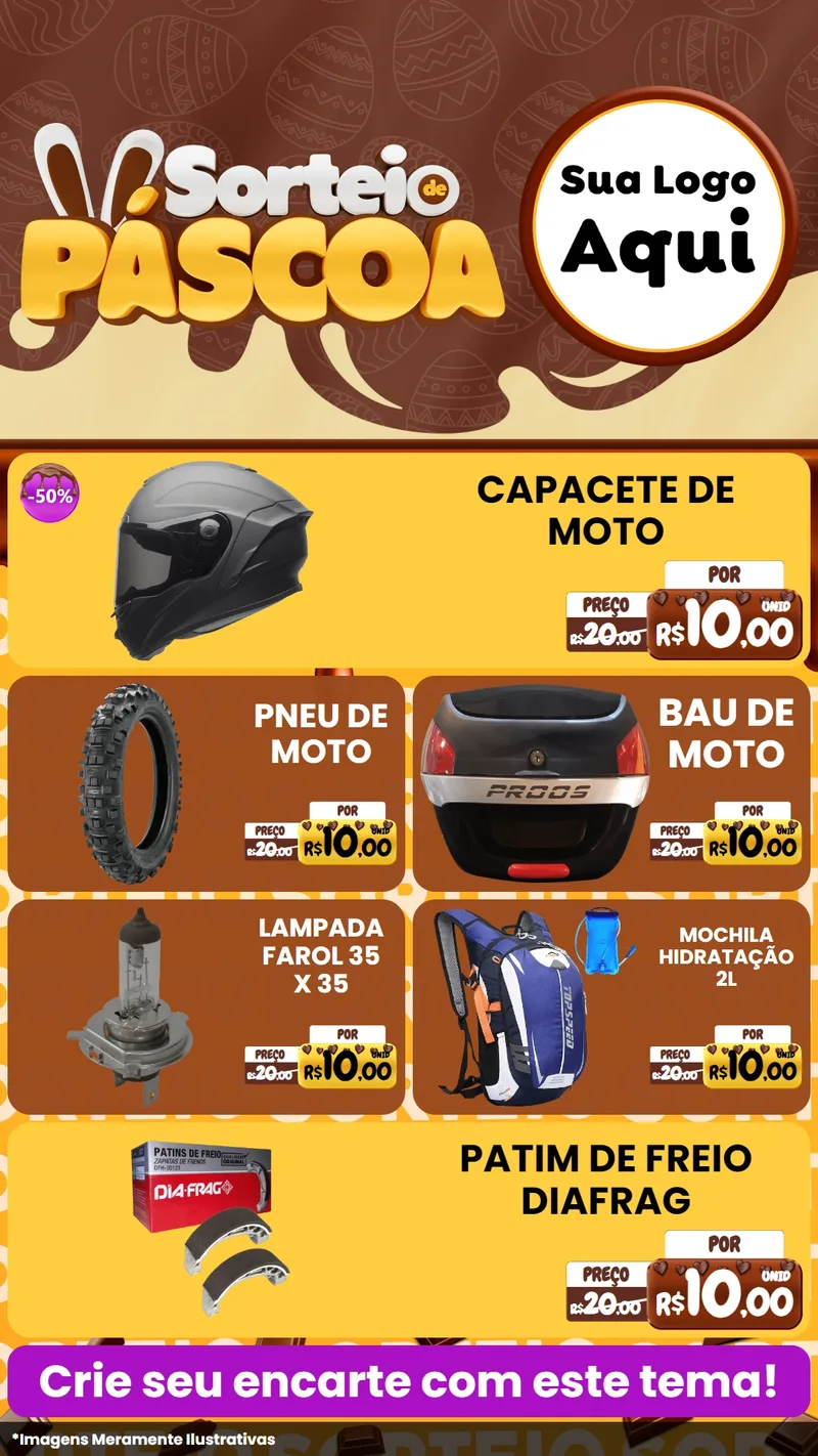 Modelo de TV para TV Vertical com o tema Sorteio de Páscoa para Moto peças