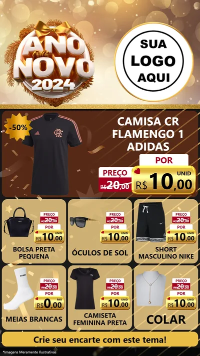 Modelo de Rede Social para Stories com o tema Feliz Ano Novo 2027 para Roupas e acessórios
