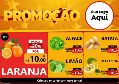 Modelo de Encarte para Encarte A4 Horizontal com o tema Promoção para Hortifrúti