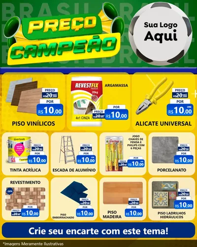 Modelo de Rede Social para Feed Instagram com o tema Preço Campeão - Copa para Material para Construção