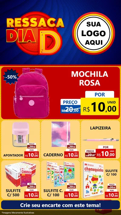 Modelo de Rede Social para Stories com o tema Ressaca Dia D para Papelaria