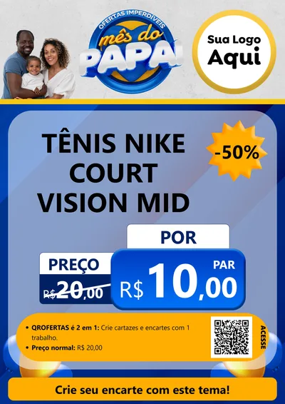 Modelo de Cartaz para Cartaz A4 Vertical com o tema Ofertas Imperdíveis Mês Do Papai para Calçados