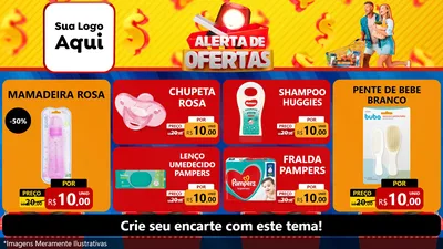 Modelo de TV para TV Horizontal com o tema Alerta de Ofertas para Bebês