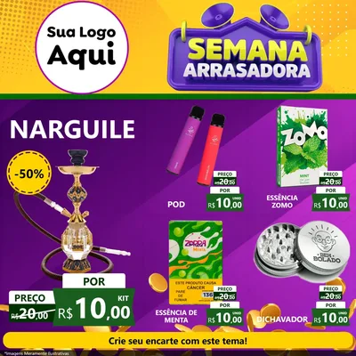 Modelo de Rede Social para Feed Facebook com o tema Semana Arrasadora para Tabacaria