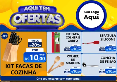 Modelo de Encarte para Encarte A4 Horizontal com o tema Aqui Tem Ofertas para Utilidades Domésticas