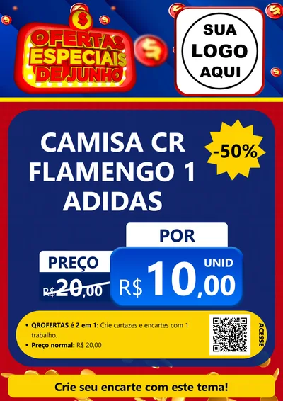 Modelo de Cartaz para Cartaz A4 Vertical com o tema Ofertas Especiais de Junho para Roupas e acessórios
