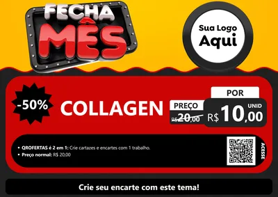 Modelo de Cartaz para Cartaz A4 Horizontal com o tema Fecha Mês para Suplementos alimentares