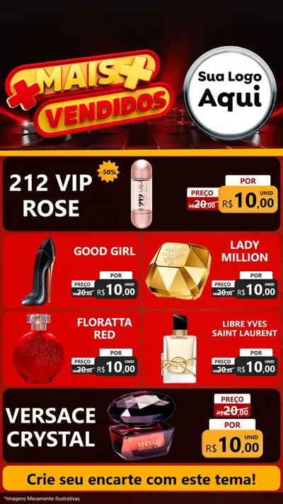Modelo de TV para TV Vertical com o tema Mais Vendidos para Perfumes