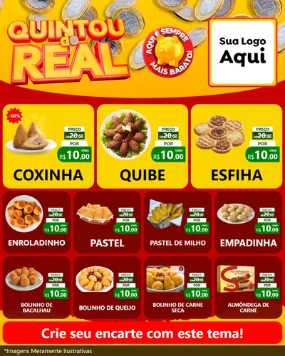 Modelo de Rede Social para Feed Instagram com o tema Quintou do Real para Salgadaria