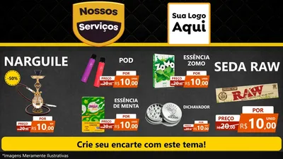 Modelo de TV para TV Horizontal com o tema Nossos Serviços para Tabacaria