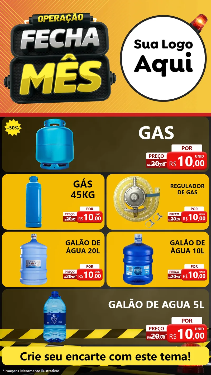 Modelo de TV para TV Vertical com o tema Operação Fecha Mês para Água e gás