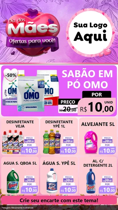 Modelo de Rede Social para Stories com o tema Dia das Mães Ofertas para Você! para Produtos de Limpeza