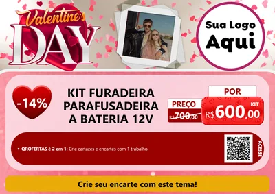Modelo de Cartaz para Cartaz A4 Horizontal com o tema Valentine's Day para Maquinas e Ferramentas