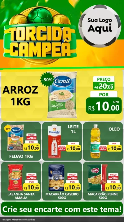Modelo de Rede Social para Stories com o tema Torcida Campeã - Copa para Supermercado