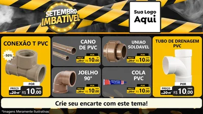Modelo de TV para TV Horizontal com o tema Setembro Imbatível para Tubos e conexões