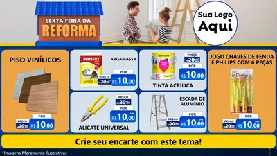 Modelo de TV para TV Horizontal com o tema Sexta-feira da Reforma para Material para Construção