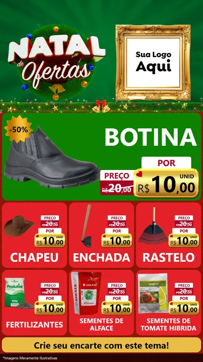 Modelo de Rede Social para Stories com o tema Natal de Ofertas para Agropecuária