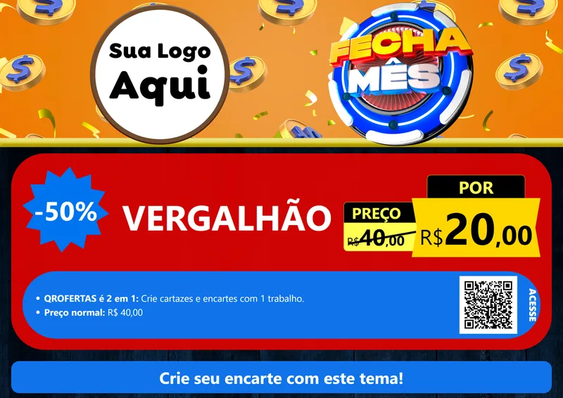 Modelo de Cartaz para Cartaz A4 Horizontal com o tema Fecha Mês para Ferragens