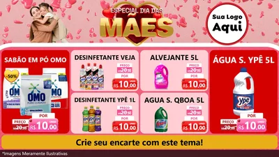 Modelo de TV para TV Horizontal com o tema Especial Dia Das Mães para Produtos de Limpeza
