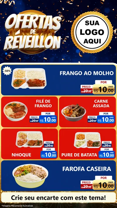 Modelo de TV para TV Vertical com o tema Ofertas de Réveillon para Restaurante