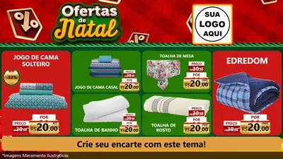Modelo de TV para TV Horizontal com o tema Ofertas de Natal para Cama, Mesa e Banho