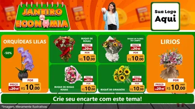 Modelo de TV para TV Horizontal com o tema Janeiro da Economia para Floricultura e jardim