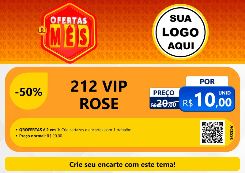 Modelo de Cartaz para Cartaz A4 Horizontal com o tema Ofertas do Mês para Perfumes