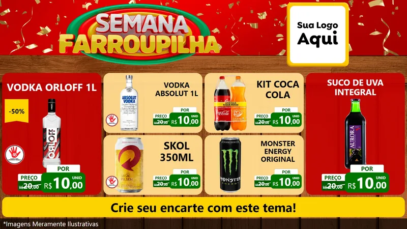 Modelo de TV para TV Horizontal com o tema Semana Farroupilha para Distribuidora de bebidas