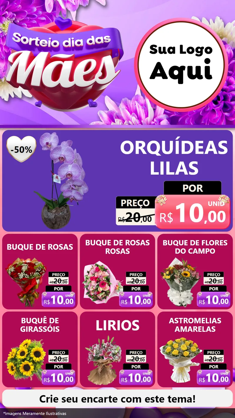 Modelo de Rede Social para Stories com o tema Sorteio Dia das Mães para Floricultura e jardim