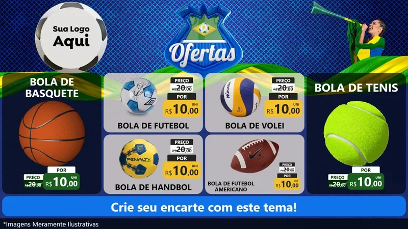 Modelo de TV para TV Horizontal com o tema Ofertas (Futebol) para Artigos Esportivos
