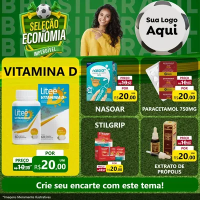 Modelo de Rede Social para Feed Facebook com o tema Seleção de Economia - Copa para Farmácia