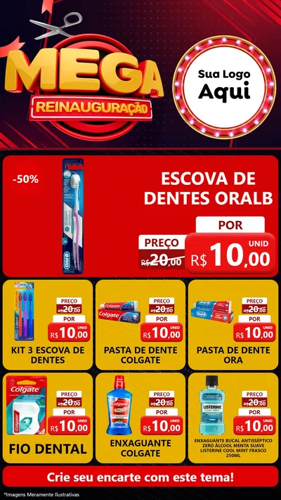 Modelo de Rede Social para Stories com o tema Mega Reinauguração para Higiene Pessoal