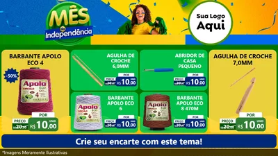 Modelo de TV para TV Horizontal com o tema Mês da Independência para Armarinho e Aviamentos