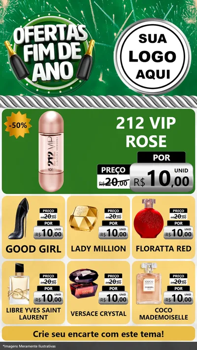 Modelo de Rede Social para Stories com o tema Ofertas Fim de Ano para Perfumes