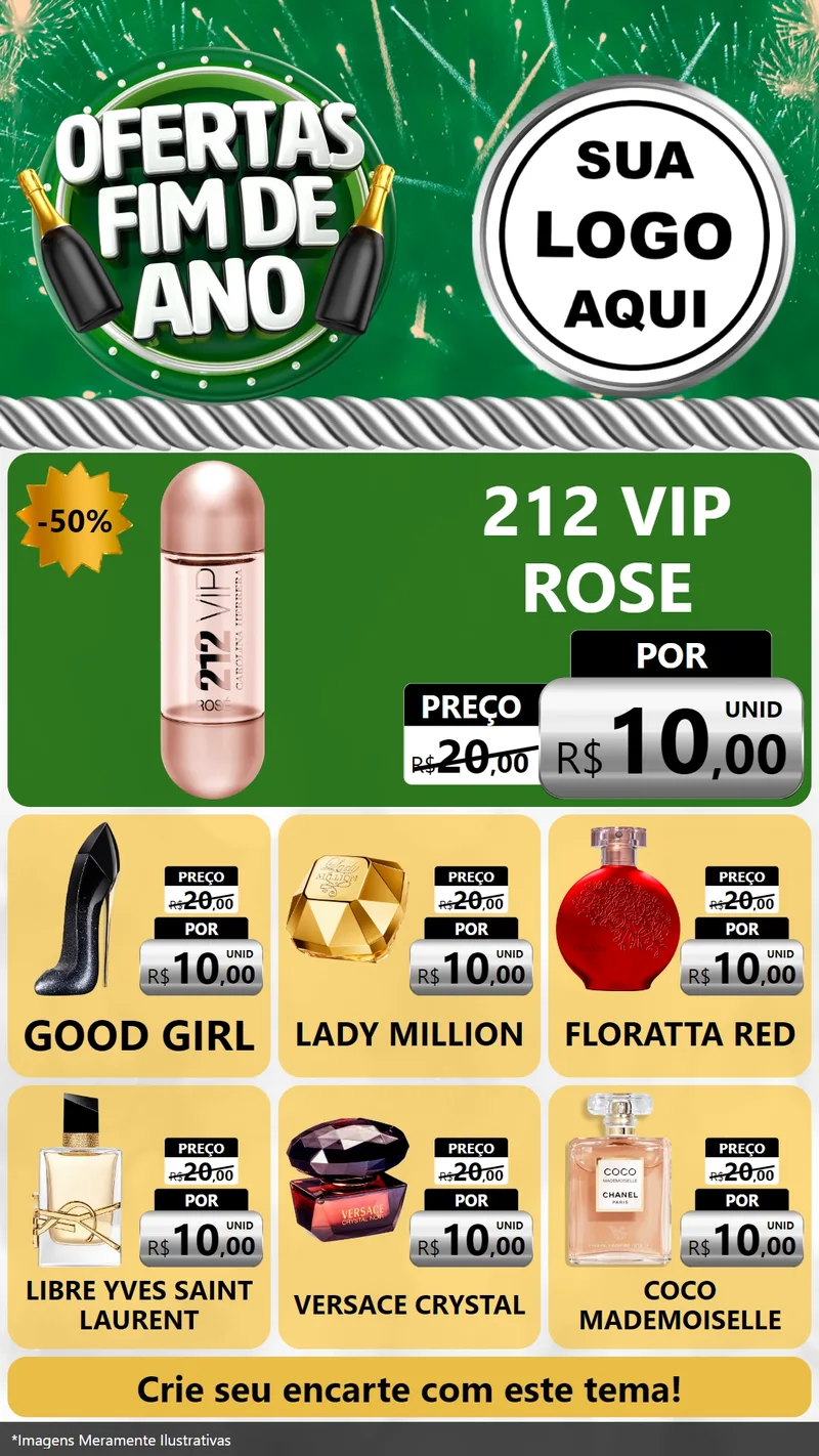 Modelo de Rede Social para Stories com o tema Ofertas Fim de Ano para Perfumes