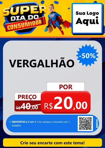Modelo de Cartaz para Cartaz A4 Vertical com o tema Super Dia do Consumidor para Ferragens