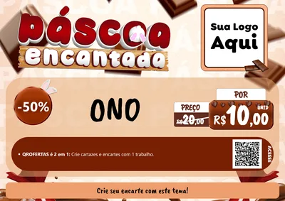 Modelo de Cartaz para Cartaz A4 Horizontal com o tema Páscoa Encantada para Óticas